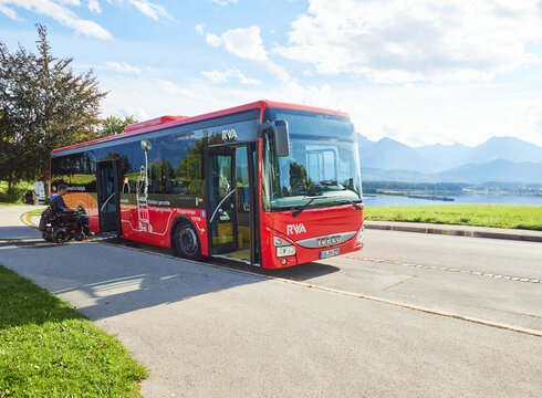Further Information A public bus at a stop in Hopfen am See