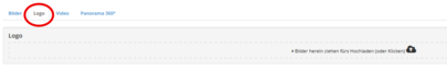 Das Bild zeigt einen Ausschnitt von einem Userinterface, dass die Möglichkeit bietet, ein Firmenlogo zu einem Datensatz hinzuzufügen.
