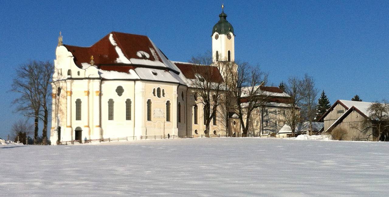 Wieskirche im Winter, Wahlfahrt, Kirche