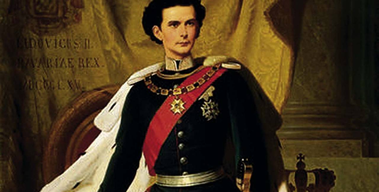 Portrait König Ludwigs im Königsmantel