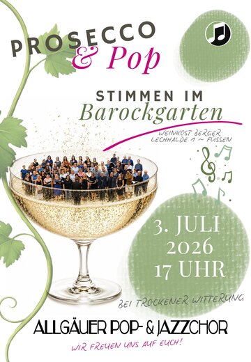 Veranstaltungsbild: Prosecco & Pop mit dem Allgäuer Pop- und Jazzchor