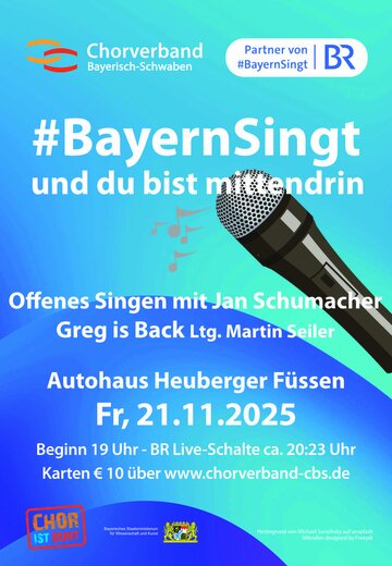 Veranstaltungsbild: Bayern singt: Offenes Singen mit Chorleiter Jan Schumacher