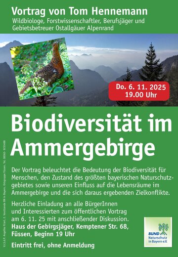 Veranstaltungsbild: Vortrag: Biodiversität im Ammergebirge